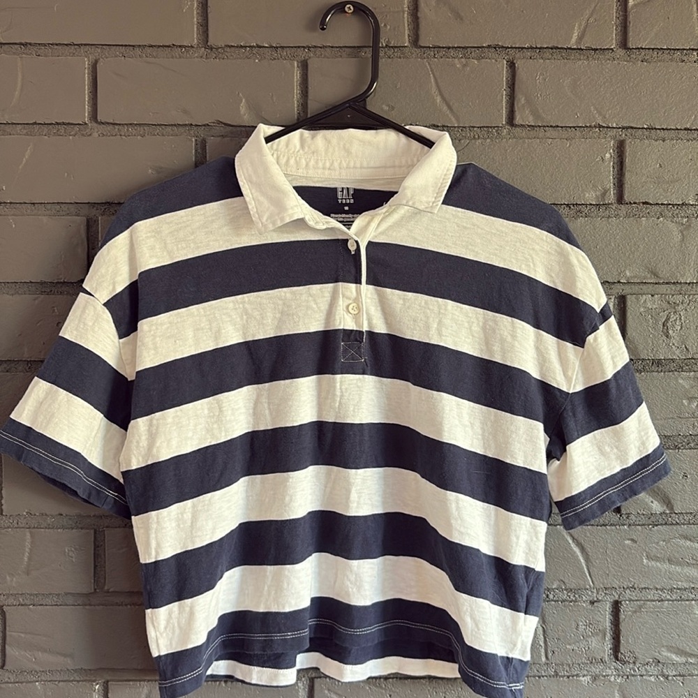 GAP TEEN - Striped Cropped Polo - Size Teen 12